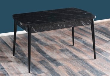 Lux Bendir trepezarijski sto, drvene noge, boja crni mermer