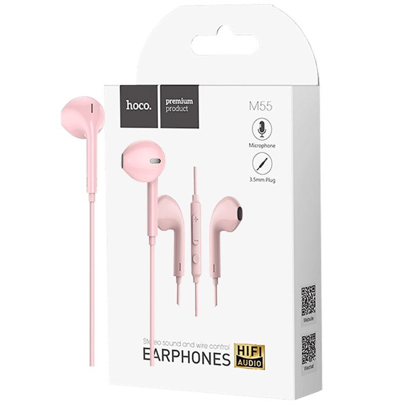 Hoco slušalice sa mikrofonom, 3.5 mm 1,2 m pink